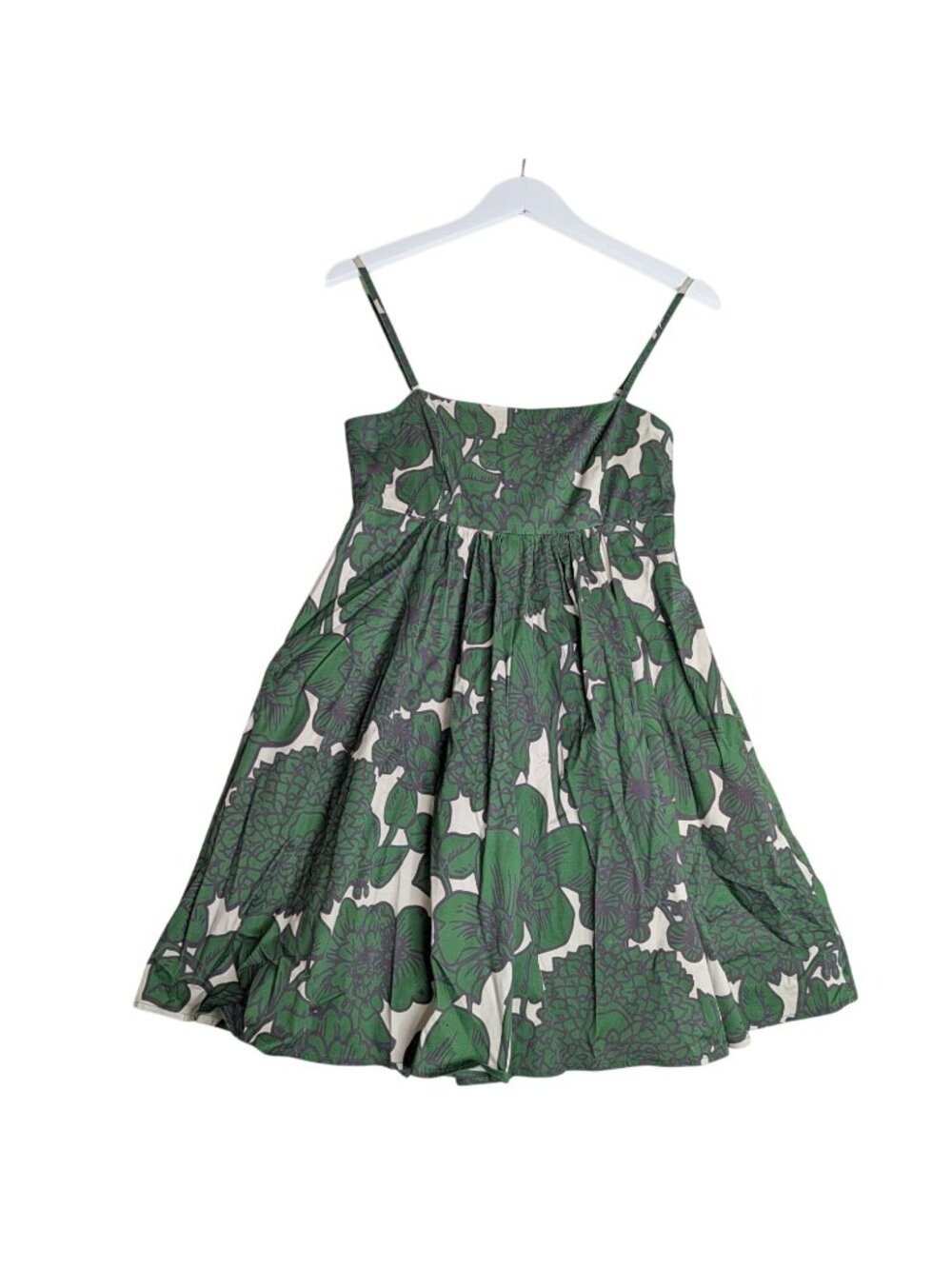 Hutch Anthropologie Green Floral Bandeau Spaghetti Strap Romper XS Cotton Blend - Picture 15 of 16